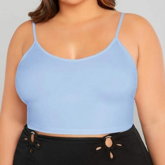 SHEIN Tops - 💜5 for 20$💜 SHEIN Baby Blue Crop Tank Top